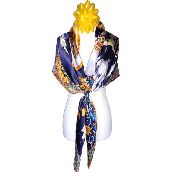 NWT Genuine 100% Mulberry Silk Satin Scarf 42"x42" Large Square Shawl 59511 - Picture 5 of 9